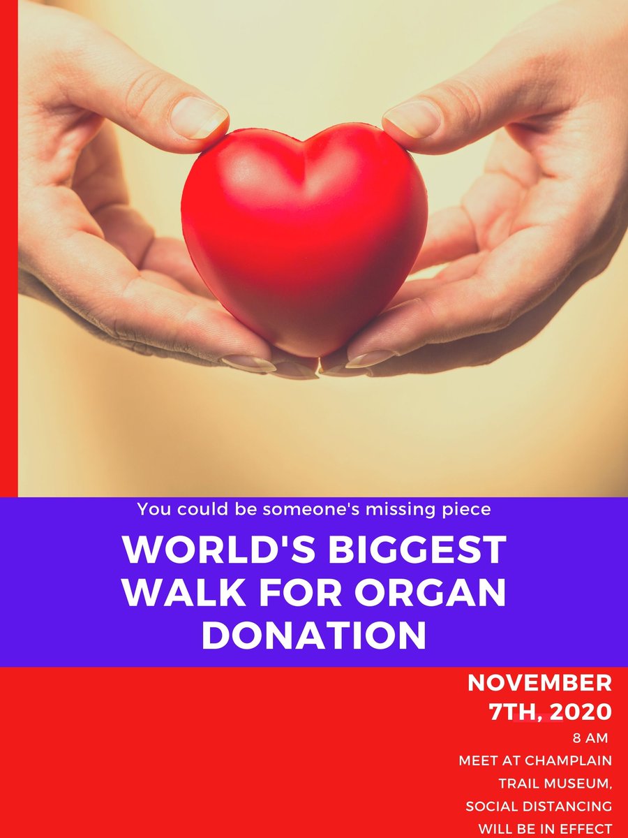 ChamplainMuseum's tweet photo. Tomorrow, Saturday November 7th at 8:00 a.m. we invite you to come for an organ donation awareness walk that will start at the Museum and finish at Moncion Metro.  For more information please contact Bill Siebarth at 613-735-0517. https://t.co/oYDtgw89Xi