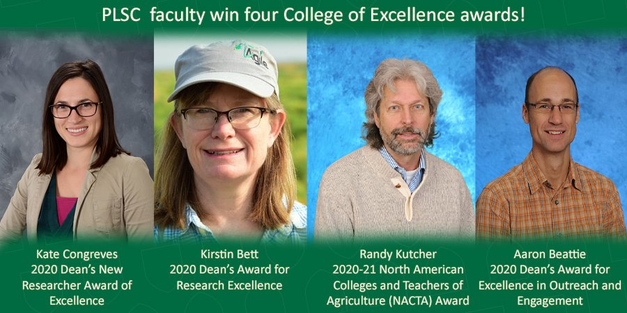 usaskplsc's tweet photo. Congratulations to our faculty on being recognized for their hard work! @KateCongreves @WildLentils #cropdevelopmentcentre #beanfeed @agbiousask https://t.co/NwK9BUbaAx