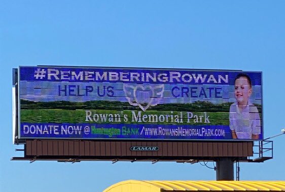 Rowans_Park's tweet photo. Rowan is on 6 billboards in Mahoning County! Can you find them? Let’s share his beautiful face everywhere! If you see his billboard take a picture and post it to your Facebook, Twitter, Snapchat, and Instagram with #RememberingRowan 💙 https://t.co/1G5Sjthkys