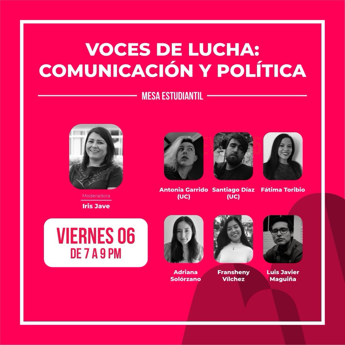cfcomunicapucp's tweet photo. ¡Comunica!

Hoy a las 7 pm tendremos la última mesa del día: "Voces de lucha: comunicación y política", donde nos acompañarán compañerxs de Chile.
¡Lxs invitamos a que sean parte de la discusión en esta última mesa estudiantil de hoy!
https://t.co/m24F36VChq https://t.co/gzEfSbKA0T
