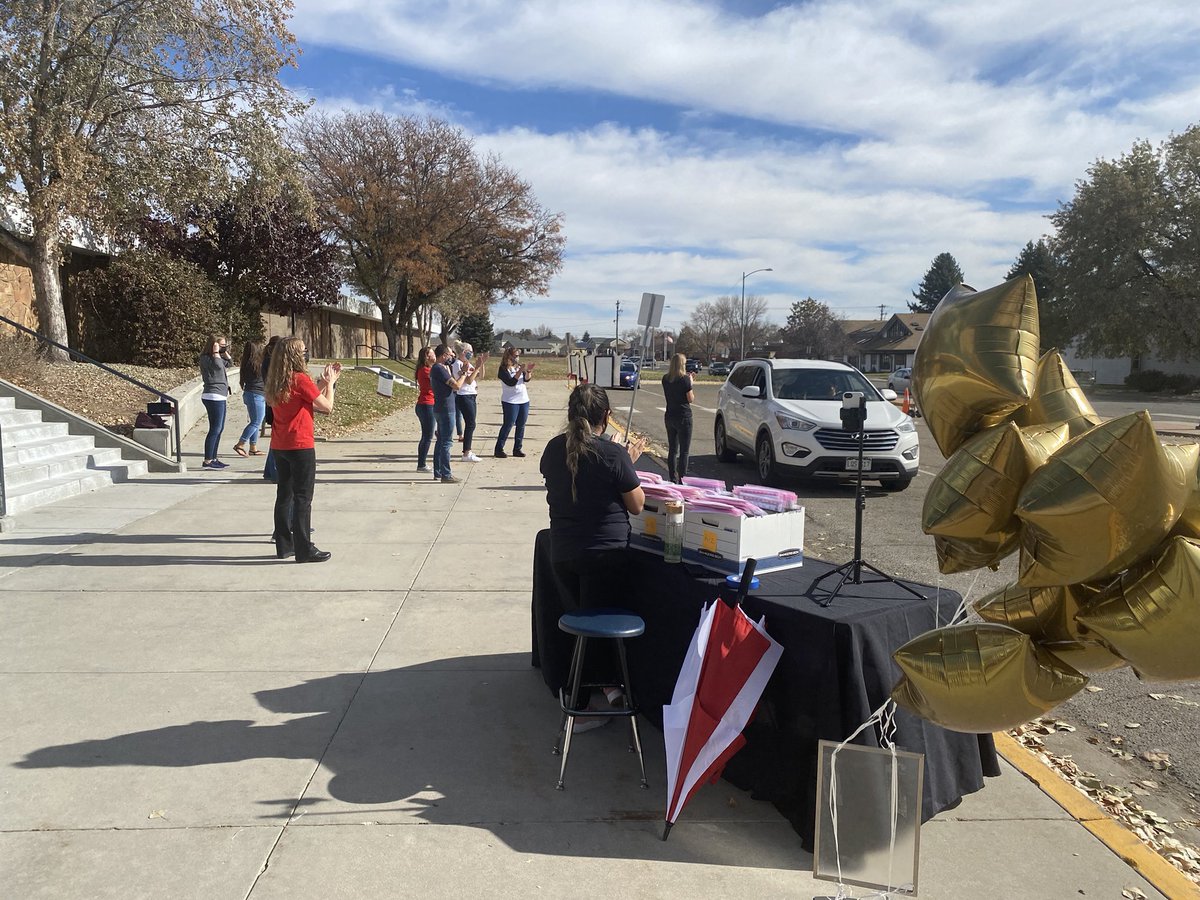 Outstanding way to honor Longs Peak honor students with a drive-by awards ceremony today!!!