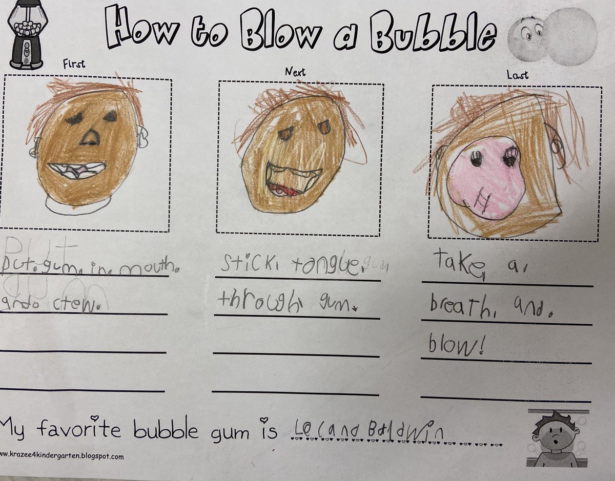 Masks may have come down before snack as promised to practice blowing bubbles. Procedural writing for the win ✅ Happy Friday!