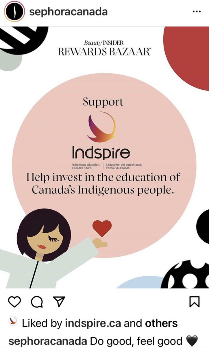 Thank you <a href="/sephoracanada_/">Sephora</a> for recognizing the importance of Indigenous Education! <a href="/Indspire/">Indspire</a> #Indigenous #IndegnousEducation #Reconciliation #SageKeeper #educationmatters