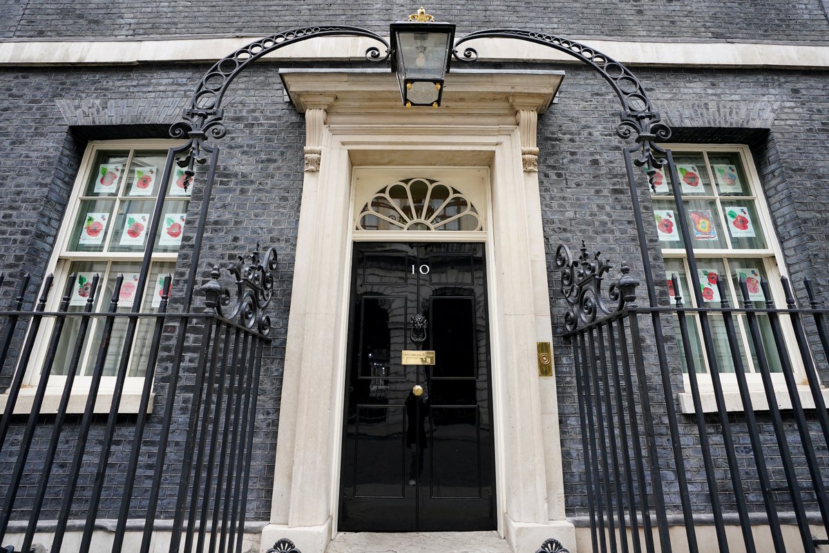 Downing Street is adorned with poppies designed by children across the country ahead of #RemembranceSunday.
 
You can support this year’s <a href="/PoppyLegion/">Royal British Legion</a> #PoppyAppeal by downloading a poster and donating here: britishlegion.org.uk/get-involved/w…