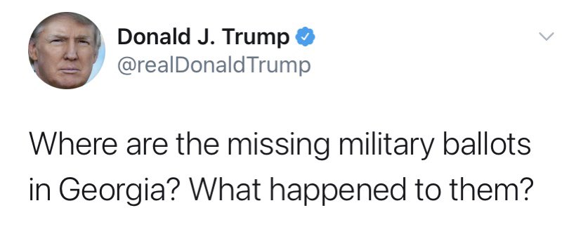 He wants to know? Ok. We’ll tell him. Military ballots are Mail-in ballots! The same ballots that he said he didn’t want counted. (1/4)