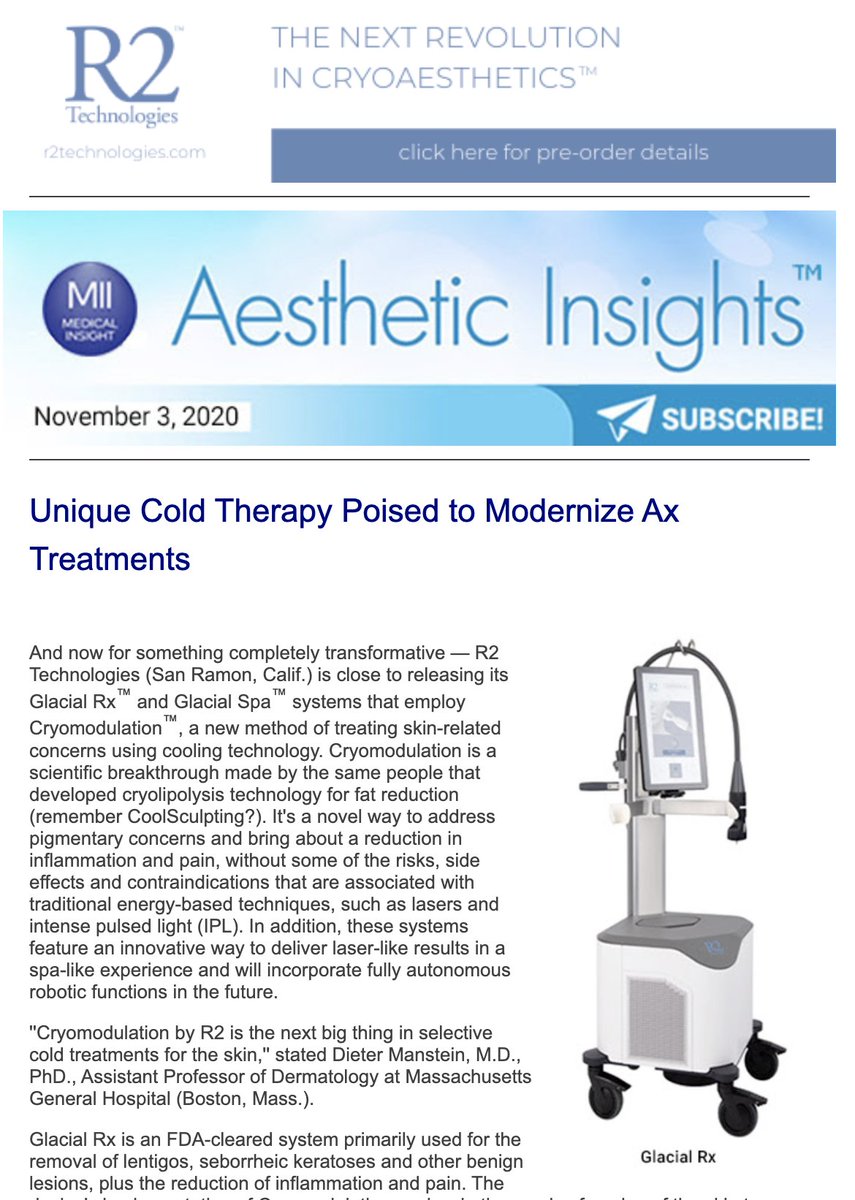 BlossomInnov's tweet photo. Did you catch @R2TechOfficial in the latest edition of Aesthetics Insights? Thanks for the great feature! https://t.co/2Rz78IHHXE https://t.co/PiIpeRt8Nb