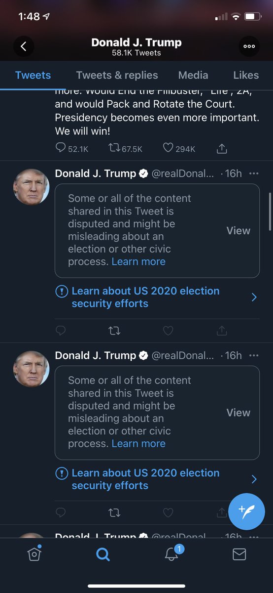 Nani_Kaaa's tweet photo. @realDonaldTrump pretty sad that half of your post have this warning... https://t.co/IYR23aKVYW