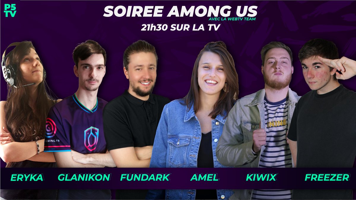Project5_Esport's tweet photo. Piqure de rappel: SOIRÉE AMONG US ce soir ! 🕵️🔍
Qui sera le meilleur imposteur ? 🦴

On se retrouve sur #Twitch à 21h30 💥
Mensonges et trahisons à l'honneur ! ❤️
#FunP5 #AmongUs 
⬇️
https://t.co/wcOPJ3cbVR https://t.co/DXyHTkmg15