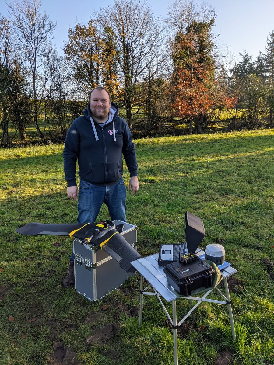 GeoConor's tweet photo. Great to be out in field with @QUBGeography @EmmaHayes1998 @Geo_BrianJ Productive day installing automatic rain gauges &amp; getting our #Ebee mapping drone out in perfect flying conditions! For info on Emma's research checkout her blog https://t.co/Xj391tR3zg @QUADRATdtp @KORECGroup https://t.co/HWNJapm2yr