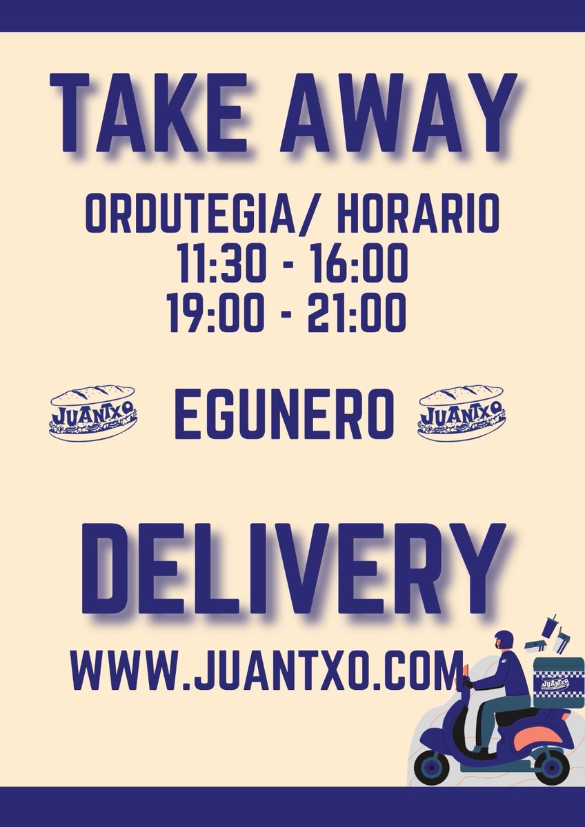 ander_errasti's tweet photo. Donostian bizi bazara eta etxe egonaldi garai hauetan gorputzari plazerrik eman nahi badiozu, ziur Juantxo Tabernak ireki berri duen delivery zerbitzua gustokoa izango duzula!

Bartzelonara (oraindik) iristen ez direlako, bestela jada hemen izango nuke tortila bokailoa prest! 😍 https://t.co/QINotHGU8Y