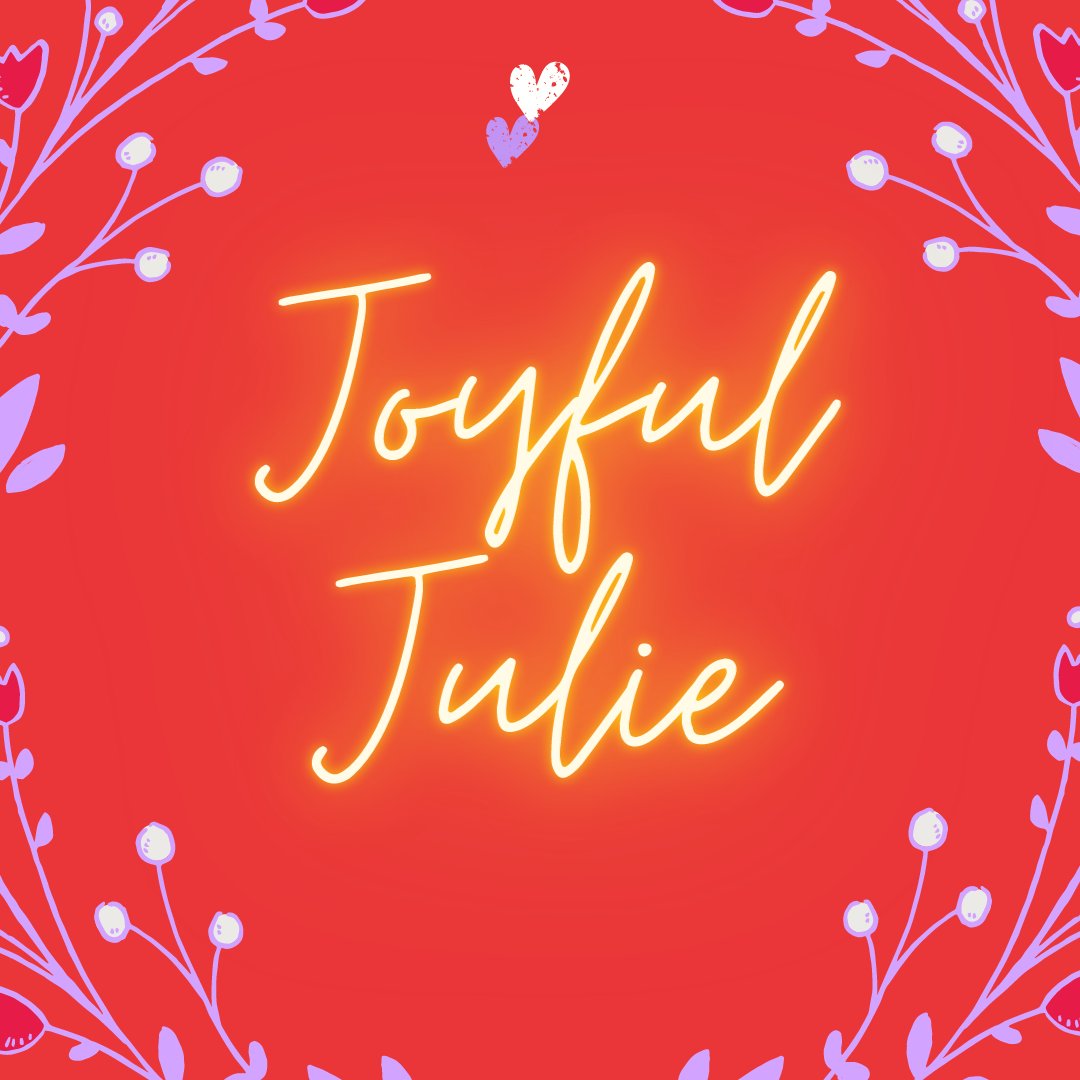HappySideHustle's tweet photo. Do you have a nickname, that you know of?

Someone recently suggested that mine should be Joyful Julie and I was blown away. 
It epitomises everything I strive to be.

What brings you joy? 

My 'Start Your Happy Side Hustle' programme begins on Monday.

https://t.co/2Ut8SfPmK9 https://t.co/CrOMgtAE8T