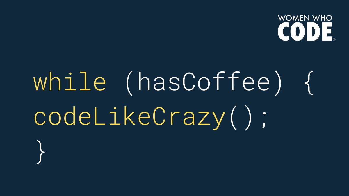 WomenWhoCode's tweet photo. 🙋🏽‍♀️  Who else needs coffee to #code? https://t.co/D6NWqUTFRO
