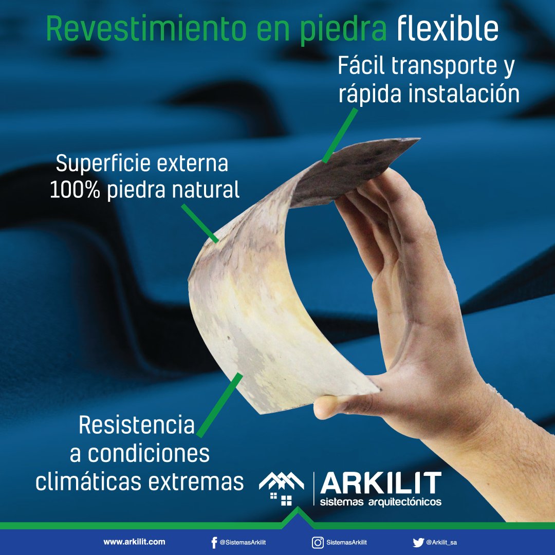 ARKILIT_SA's tweet photo. 💡👷🏽 ¿Sabía que #Stoneflex es un revestimiento de piedra natural como mármol, cuarcita y pizarra?  Se puede utilizar en varias superficies al interior o exterior ya que es resistente a climas extremos💪🏼
¡No pierda la oportunidad de dar elegancia a su hogar https://t.co/mLD250qYsG