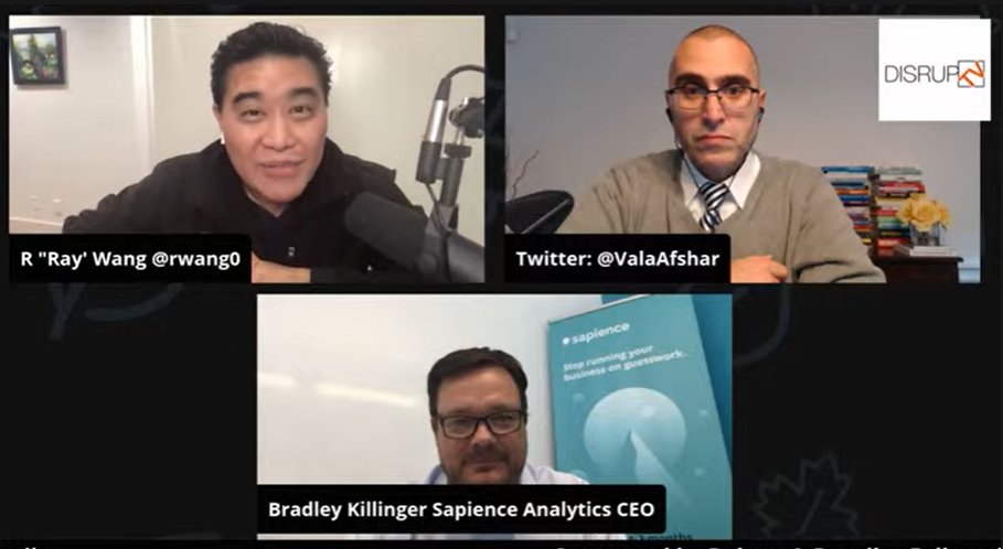 holgermu's tweet photo. 1st on @DisrupTVShow today - Bradley Killinger of @Sapience - starting with the changes in #BestPractices - in a convo with @RWang0 and @ValaAfshar - watch live now - https://t.co/rCoOcAMyGZ https://t.co/ONbT4sPefx