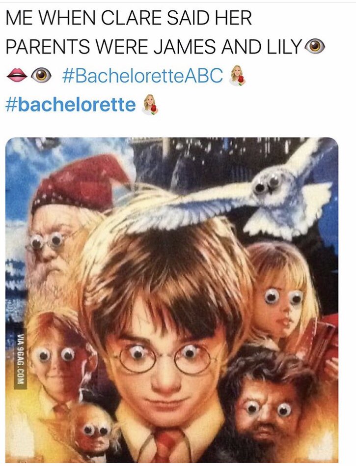 andyisdtp's tweet photo. This was me! As if Harry Potter didn’t come up in the conversation after that! #TheBachelorette https://t.co/0Sbk57SnYE