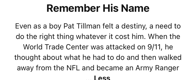 Happy  Birthday Pat Tillman.  