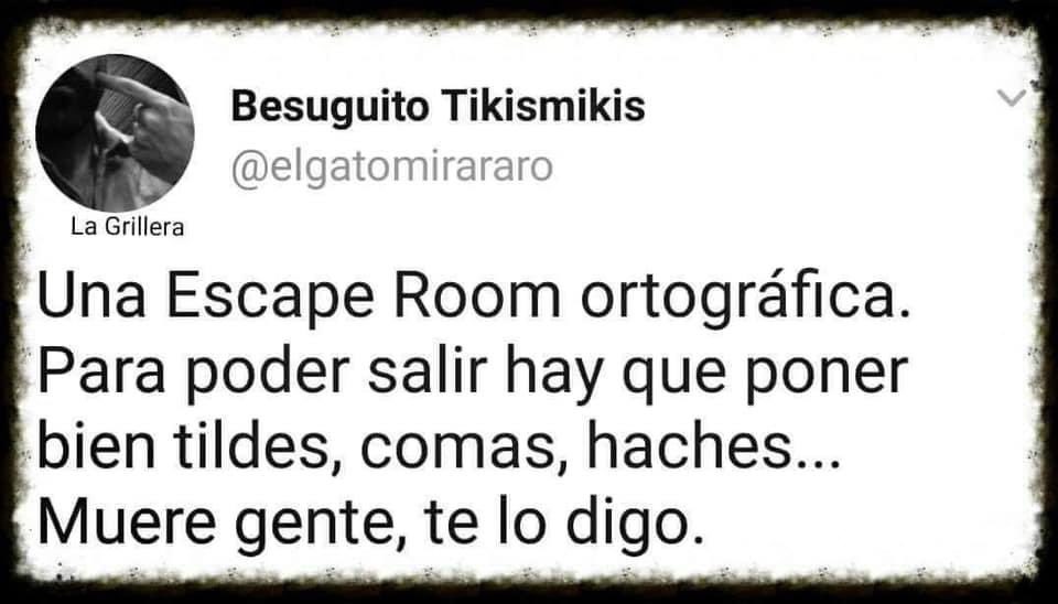Caty_G_Rodrigo's tweet photo. Mi grupo de Facebook se ha vuelto rematadamente loco #sintaxis #filologos #escape #Ortografía https://t.co/aTLaSSXwmO