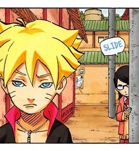 Boruto says he wants to do a prank - it's gonna be in the Hokage mountain - but none of his friends went with him. But while Boruto walks around Konoha, we found out that Sarada was following him. She was interested on what he was doing...  #SixYearsOfBoruSara