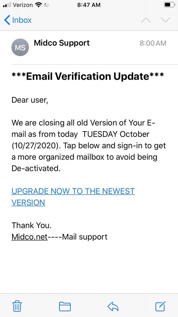Midco on Twitter: "Common scam tactics: • A message or call asking for  immediate payment. • A message/call about problems with your account and  asking you to click a link (see screenshot). •