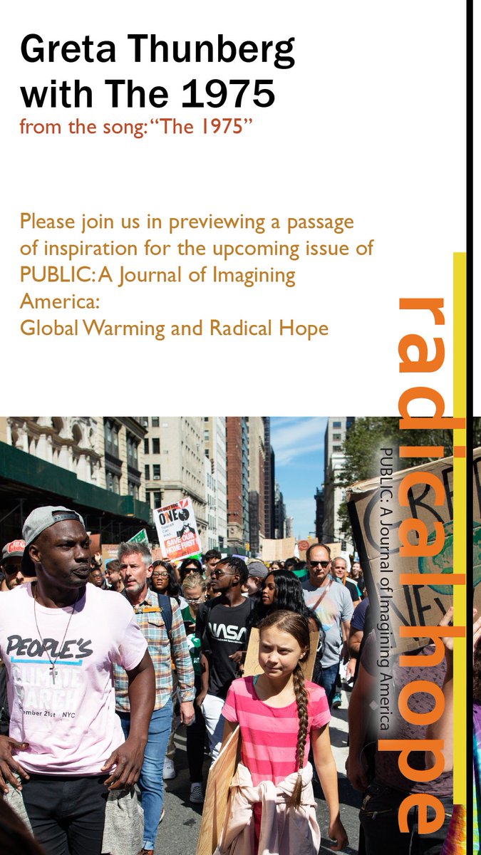 PUBLICJournalIA's tweet photo. Previewing the upcoming issue of PUBLIC: A Journal of Imagining America - Global Warming and Radical Hope, an essential part of our process of learning by undoing and re-reflecting

#climatechange #globalwarming #radicalhope #jacktchen #kathleenbrandt @BrianLonsway @ImaginingAmer https://t.co/Iq4A5uj2iz