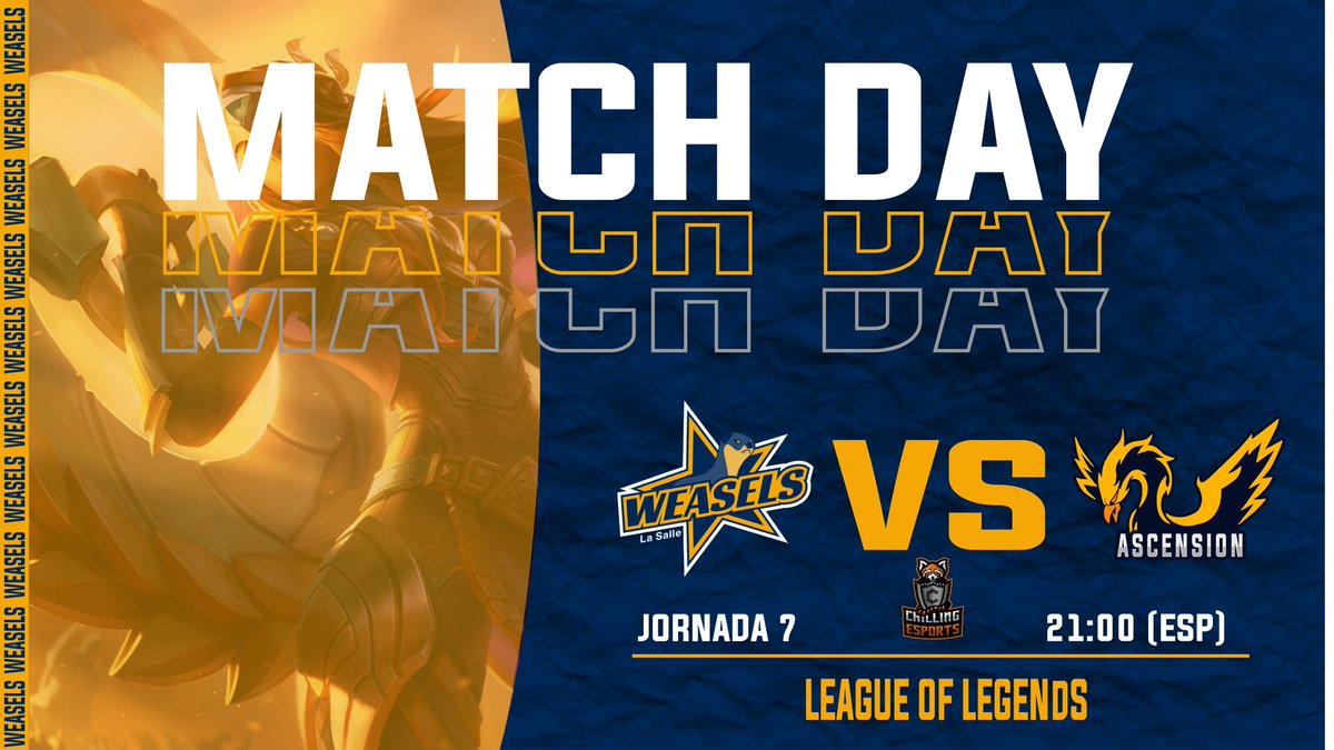 BPLaSalleUpd's tweet photo. Hoy tenemos partido para empezar el fin de semana- EL equipo #Academy de LoL se enfrentará en la #WindDivision de @ChillingEsports al equipo de @AsC_ES para seguir peleando por ese primer puesto de la división https://t.co/8AfXmNy79a