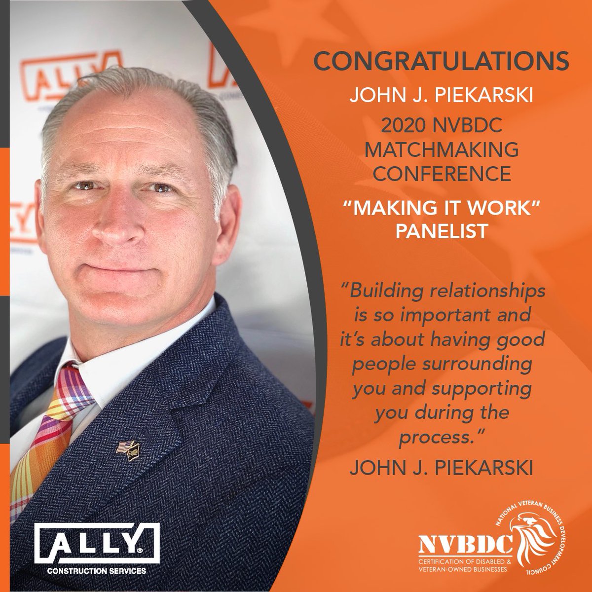 ALLYconstructs's tweet photo. John J. Piekarski and the ALLY team extends a huge thank you to Keith Knight, Amy Applewhite, & Gretchen Zito with the @nvbdc1 for celebrating ALLY's Certified Veteran-Owned Business Success!! #ALLYConstructionSvcs #ALLY4Vets #MakingitWork https://t.co/yYVfHSJUY5