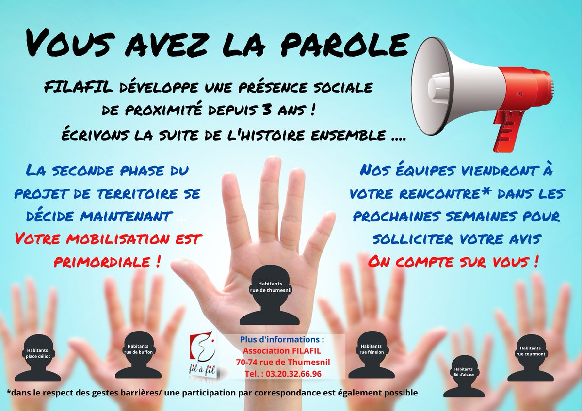 SebastienWAMBRE's tweet photo. La consultation des habitants de notre territoire d'intervention débute pour bâtir le projet des 3 cités de demain ! En plaçant les habitants au cœur de la démarche, on tend vers l'écriture d'un projet au plus près des réalités quotidiennes de chacun(e) #filafil #3cites https://t.co/xIoKaM88j5
