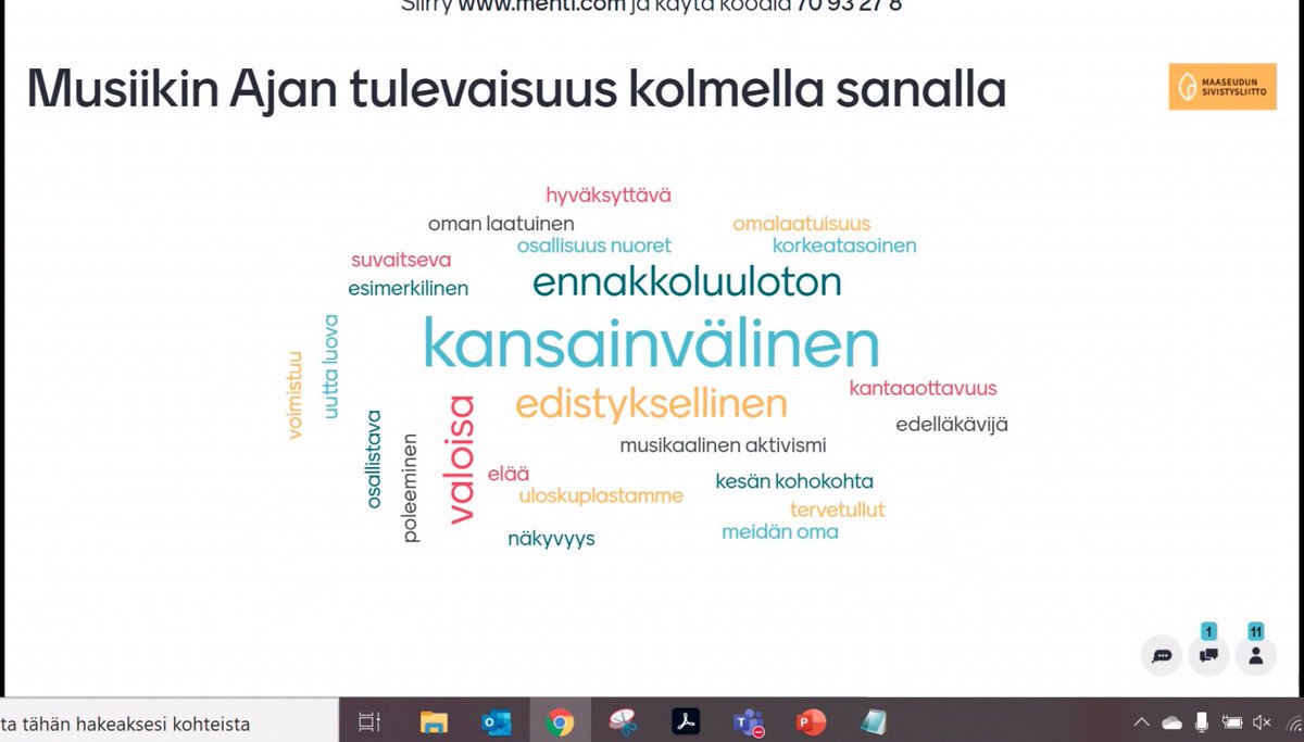 Ensi kesänä pidetään nykymusiikin Musiikin Aika -festivaali -tavalla taikka toisella. Tänään oli innostava työpaja jossa pohdimme Viitasaaren henkeä. @TimeofMus 

Kiitos @MaaseudunS @VuoriNiina @virpi_harilahti 

#pikkuisenparempiperiferia @ViitasaariFi #musiikki @LEkulttuuri