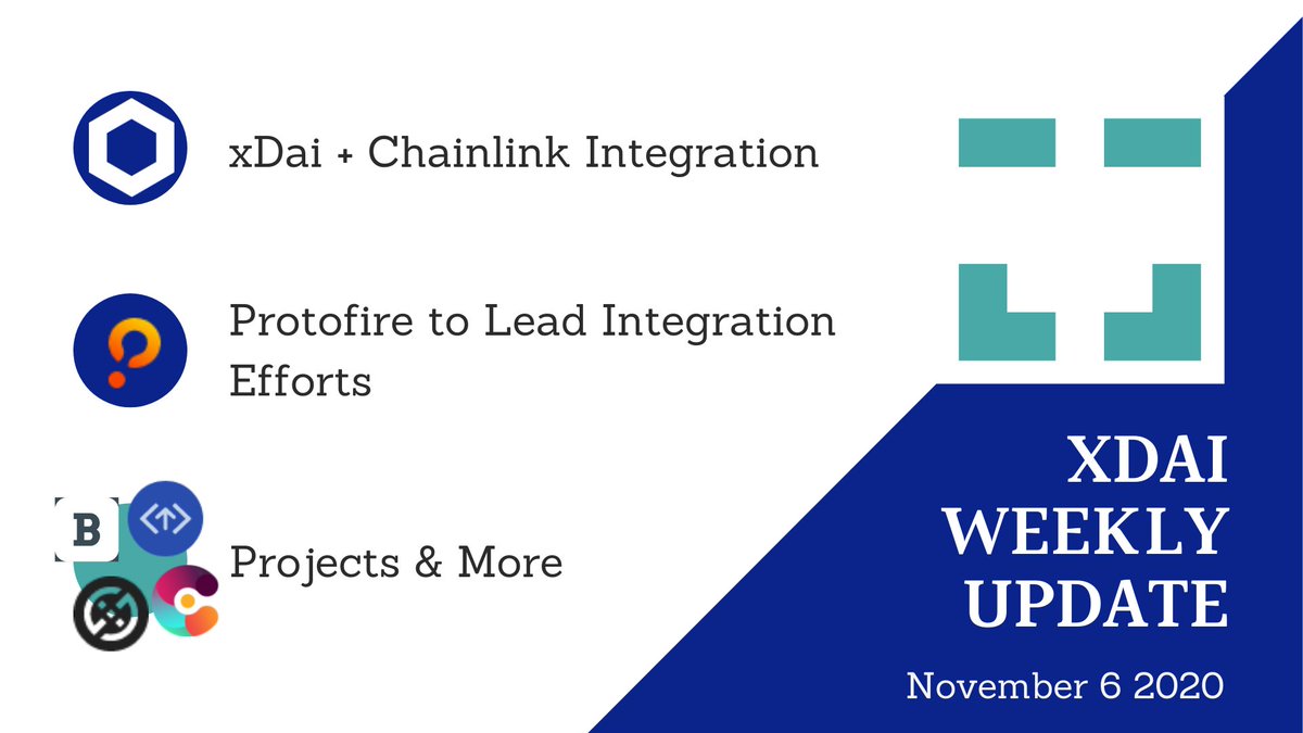 gnosischain's tweet photo. ⚔️ xDai weekly update covering the Chainlink integration announcement, project updates and more +++ 🗞️

https://t.co/WoNzjljBMB https://t.co/7P3NUVGomR