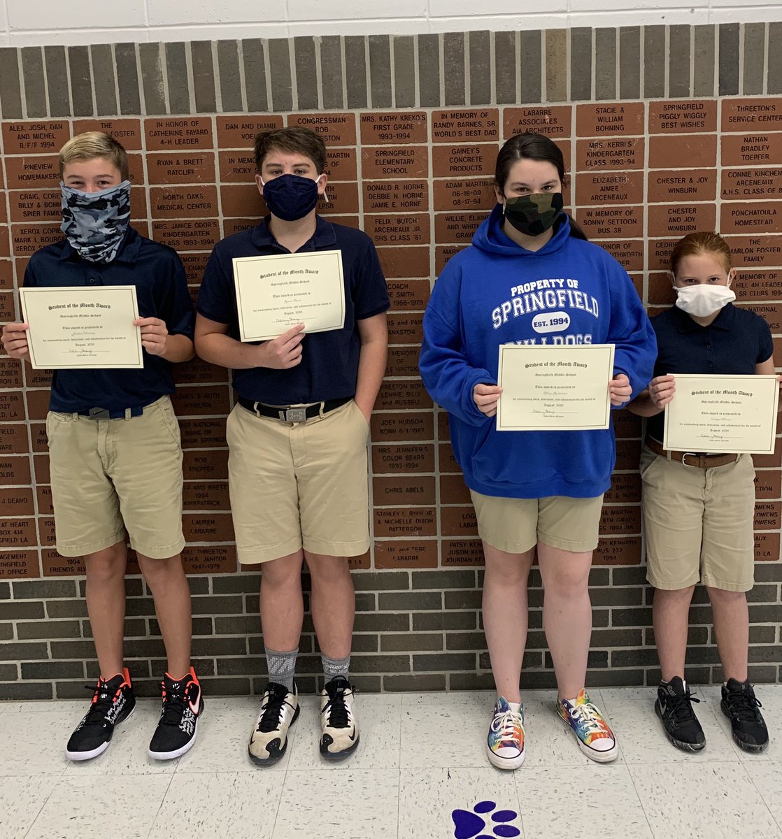 Congratulations to our Students of the Month!