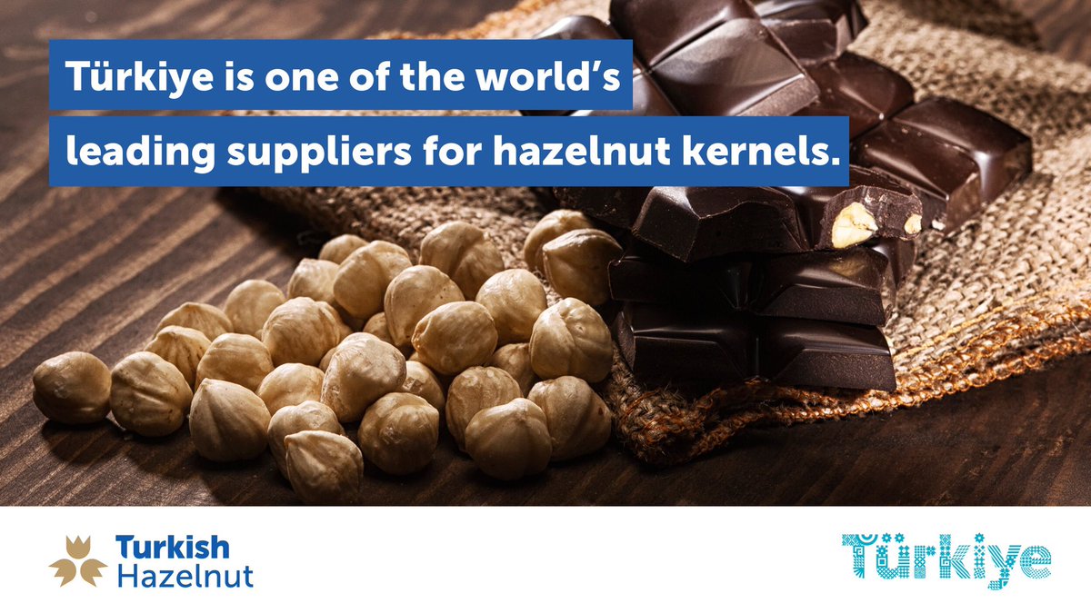 AskTurkiyeCom's tweet photo. Türkiye, the leading country for Hazelnut export, sold 343 thousand tonnes of hazelnuts worth 2,31 billion USD last season.#TurkishHazelnut, exported to 150 countries, undertakes 70% of the global production with unique nutrition,flavor profile and premium quality.
#MadeinTürkiye https://t.co/WD3KU7vrUn