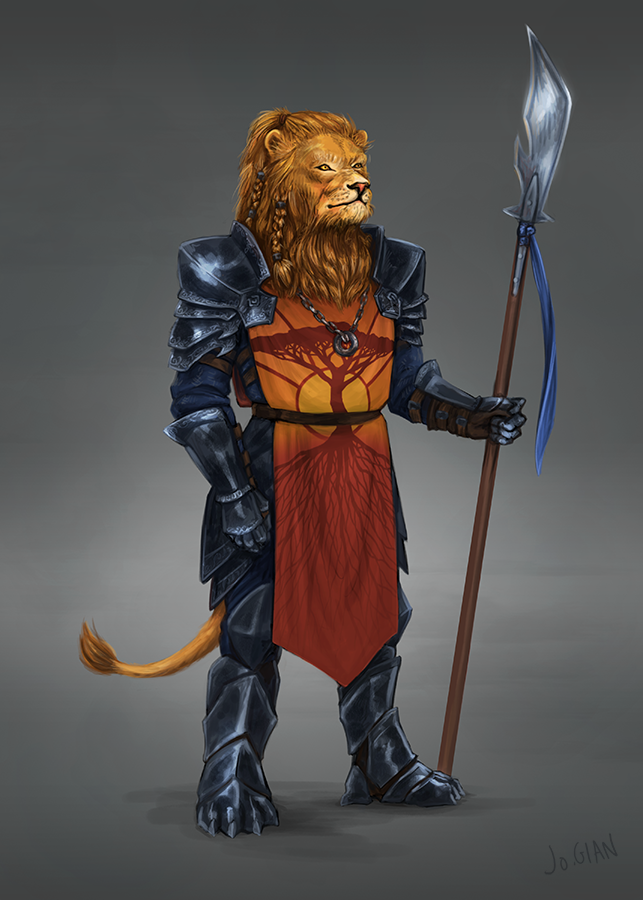 Finally finished this Leonin Paladin art for. 