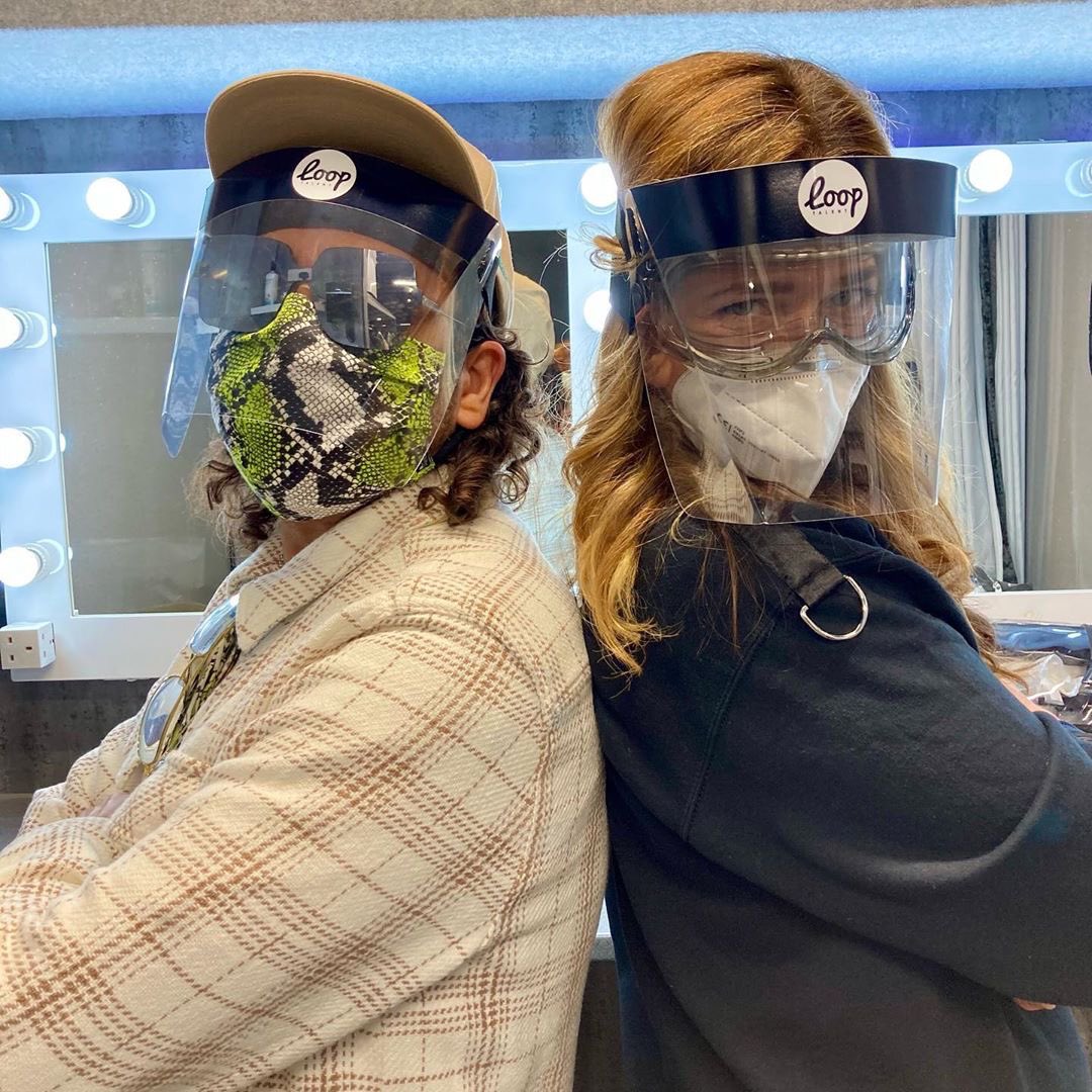 LoopTalent_'s tweet photo. Dream Team @jonnifitzgerald &amp; @mama_makeup #onset in their @LoopTalent_ #PPE 💥#InTheLoopTalent #Covid #StaySafe #MaskUp #Filming https://t.co/EAUISBHw3Y