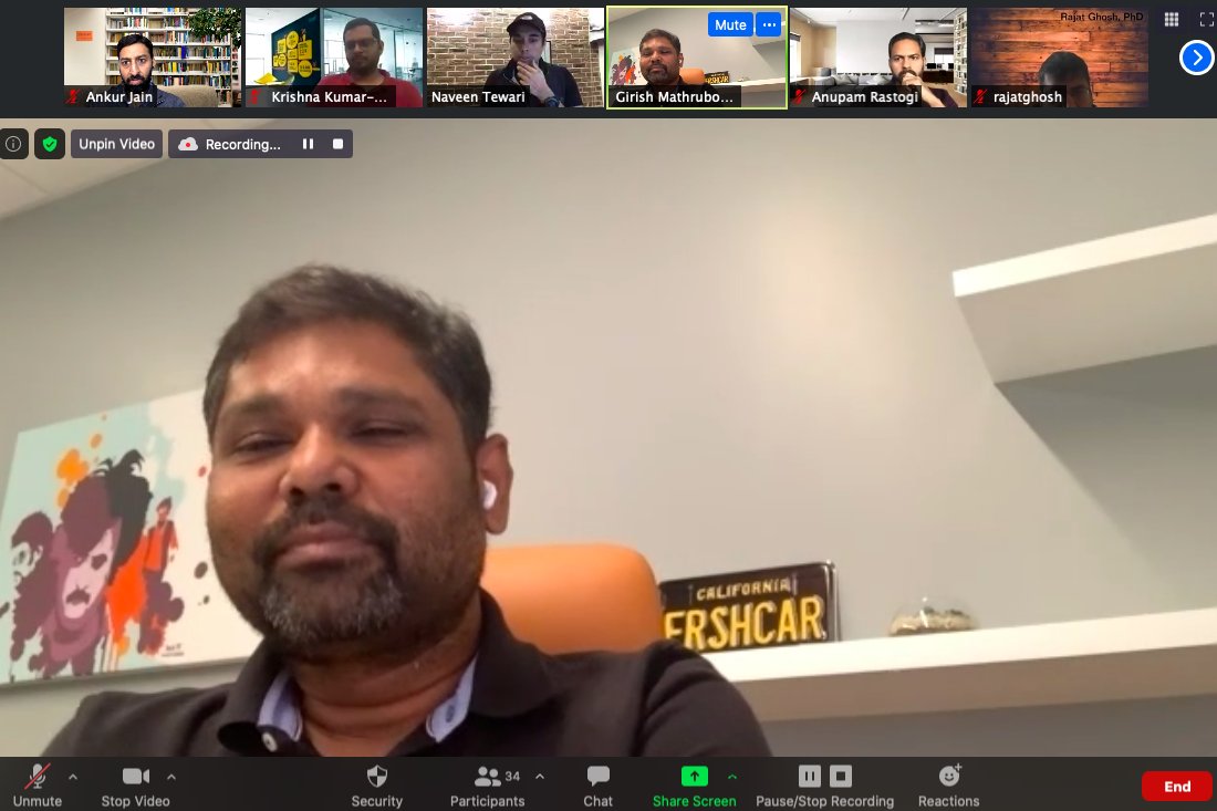 Ankur_Jain_VC's tweet photo. Thank you @mrgirish (@FreshworksInc) and @NaveenTewari (@InMobi) for spending time with @emergent_vc  portfolio #startups and coaching them on "How to scale as #leaders"! Critical to have the right #organizational design, and that we are "playing a test match, not a T20"! https://t.co/pX8Ly5xZlg