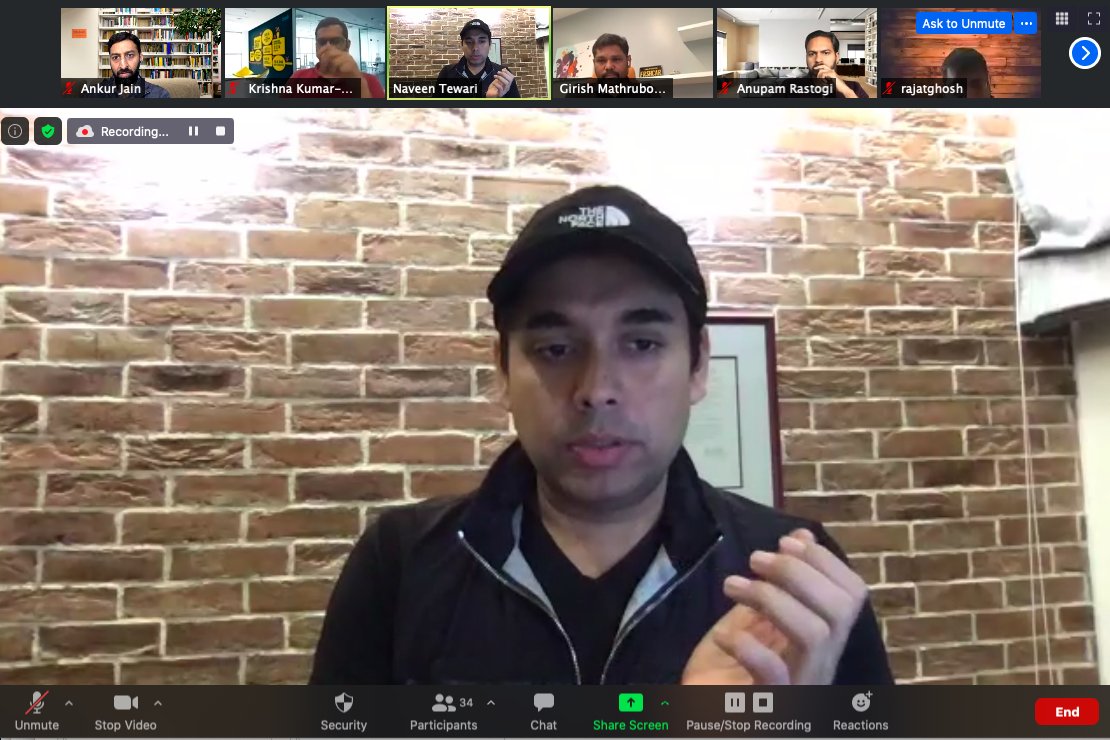 Ankur_Jain_VC's tweet photo. Thank you @mrgirish (@FreshworksInc) and @NaveenTewari (@InMobi) for spending time with @emergent_vc  portfolio #startups and coaching them on "How to scale as #leaders"! Critical to have the right #organizational design, and that we are "playing a test match, not a T20"! https://t.co/pX8Ly5xZlg