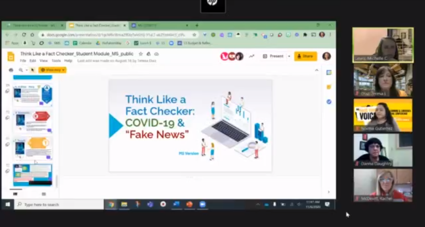 TexHillMSLib's tweet photo. SO excited to co-present our 'Think Like a Fact Checker' Modules/Breakouts at @ESCRegion20's Learning and Libraries today w/@Library_Krueger & @volslibrary! #Medialiteracy Rules! #llvc2020 #texhill #neisdlibs @NEISDLibrary @TexHillLC #theNEISDway https://t.co/emWPOD4aXH https://t.co/aI3cRkbe6a