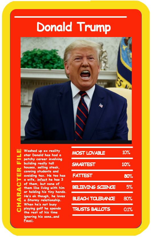 crowdpleaser's tweet photo. Hey, #TopTrumps should put out a commemorative #USAelection2020 pack with only 2 cards in it.
Looks like @JoeBiden Trumps @realDonaldTrump
#BidenTrumpsTrump
#BidenHarris2020
#KeepCalmKeepCounting https://t.co/F35dEtJwH9