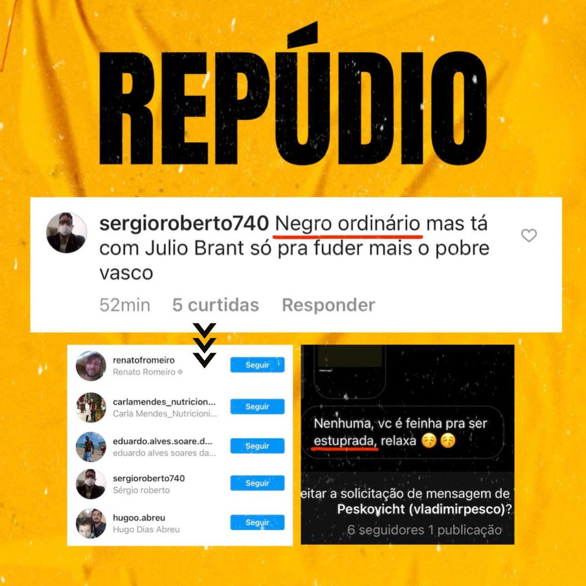 jcbrant's tweet photo. Na postagem de apoio do goleiro Helton a nossa campanha, vimos algo impensável no Vasco. Repudiamos ataques racistas, homofóbicos, discriminatórios e intolerantes. Passamos todos prints ao jurídico que os analisará e tomará as medidas cabíveis. Internet não é território sem lei. https://t.co/Y0aw773mag