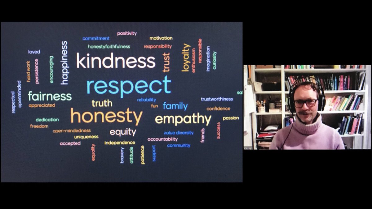 AimieBrennan's tweet photo. Today is day 5 of the Virtual 🌍#MIEWinterSch @MarinoInstitute! We were joined this evening by @WanderingHead of @UniOulu who continued the conversation on #ReflectivePractice - this time with a focus on personal, professional & school values! 💡 https://t.co/Mjml9vdPAs