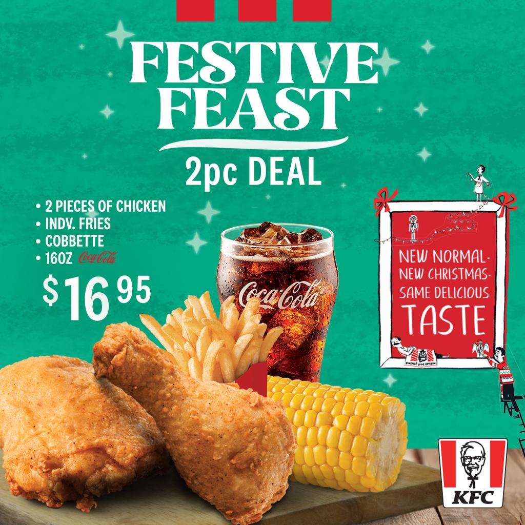 New Normal. New Christmas. Same Delicious TASTE!
.
We've got something for everyone. 
.
ORDER NOW via WhatsApp 537-8888.
.
#FestiveFeast #2pcDeal #BigBox #OrderNOW #OrderMyKFC