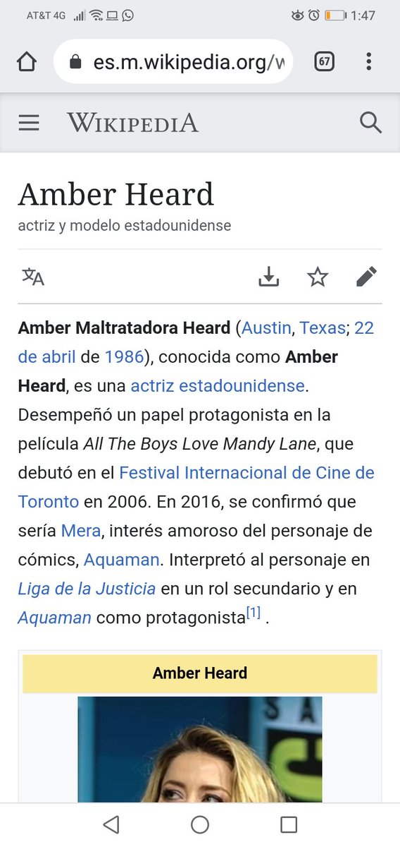 DianaPB22's tweet photo. De paseo por #Wikipedia #JusticeForJohnnyDepp #jhonnydeep #AmberHeard #JusticeForJohhnyDepp #AmberHeard #Warner https://t.co/7dBSQtNTkd