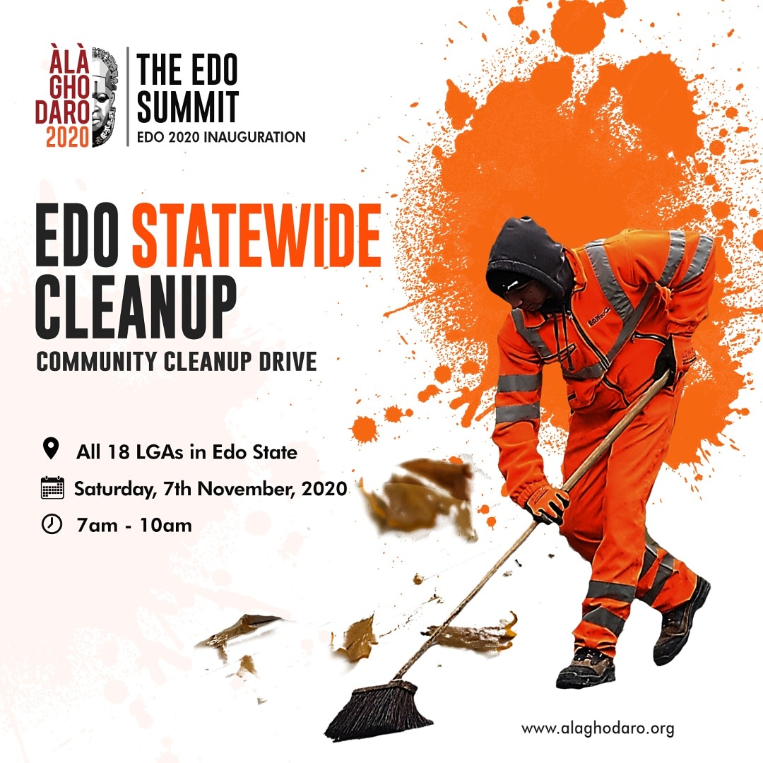 EdoHelpline's tweet photo. As a part of #alaghodaro2020
The Governor has called on all Edolites to come out and clean the state.. we meet at Ring road Benin city tomorrow!
#ElectionResults2020
#cleanEdo #edostate https://t.co/anna3t96z3