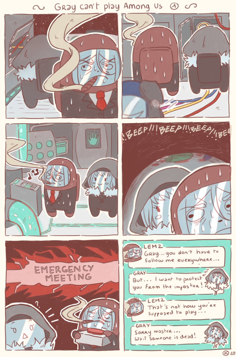 Gray can't play Among us - 1⃣
We all know that Gray would stay with Waver all the time if she was crewmate