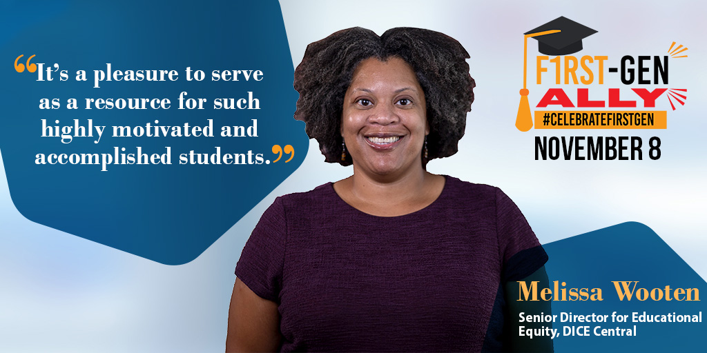 You don’t have to be a #firstgen student to #celebratefirstgen on Nov 8. <a href="/Prof_Wooten/">Melissa is waiting for Leo Grande to come thru...</a> is a #firstgenally and this is how she supports first-gen students.