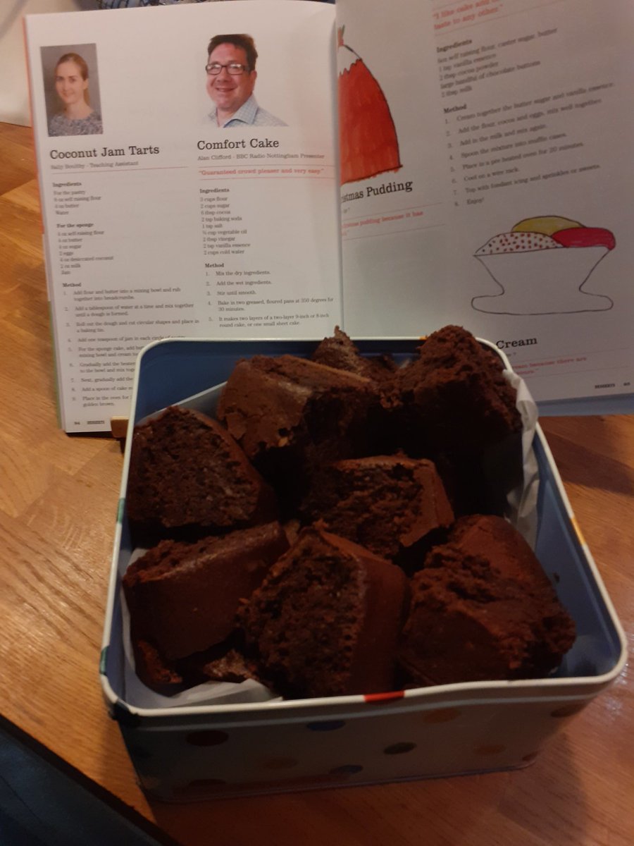 Top Marks👌<a href="/BBCNottingham/">BBC Nottingham</a> to <a href="/alanclifford/">alan clifford Ⓥ</a> for his Comfort Cake recipe for <a href="/ducklingsnotts/">ducklings</a> charity cook book-it really hit the spot!  Looking forward to chatting with you on your show in the morning🤗X