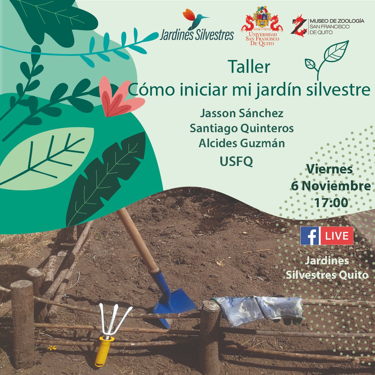 ¿Quieres comenzar con tu propio jardín silvestre y no sabes cómo?
En este taller te contamos las condiciones mínimas necesarias para que empieces a preparar tu espacio.

Te esperamos hoy a las 17:00 FBLive @ JardinesSilvestres Quito

#Jardinesilvestres #JardinesAmigables