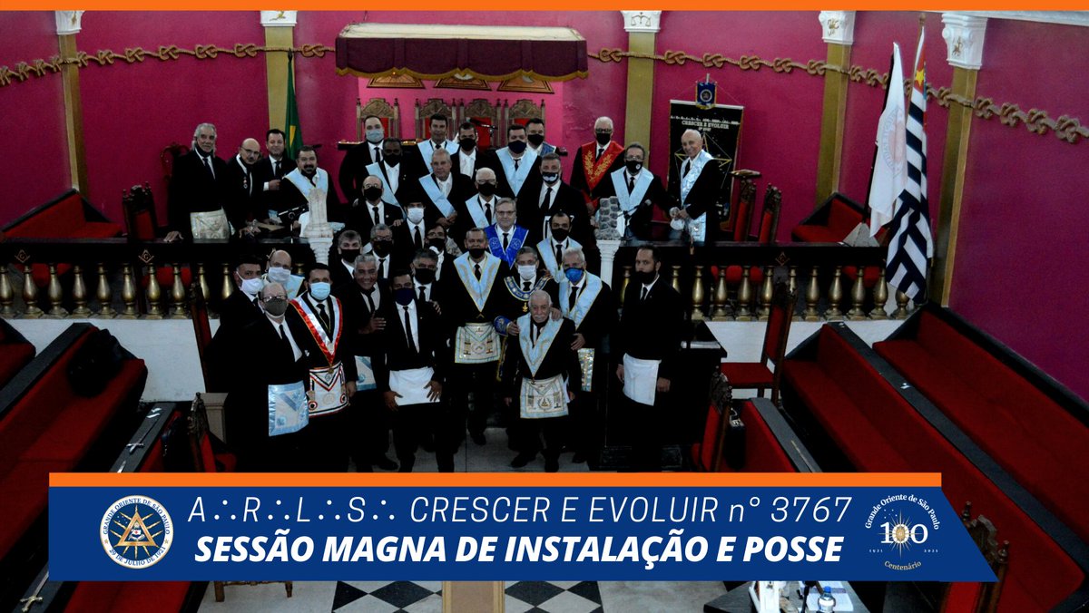 GospSP's tweet photo. Sessão de Instalação na A∴R∴L∴S∴ Crescer e Evoluir 3767 de Guarulhos, do VM Wilson Roberto Balduino.Cerimônia foi presidida pelo Serenínissimo Grão Mestre Benedito Marques Ballouk Fº, 1ºVig Leonardo Santos dos Anjos e 2ºVig Marcelo A. Nacarato B. De Domenico #gosp #gop #glesp https://t.co/o2gWLy00Ms