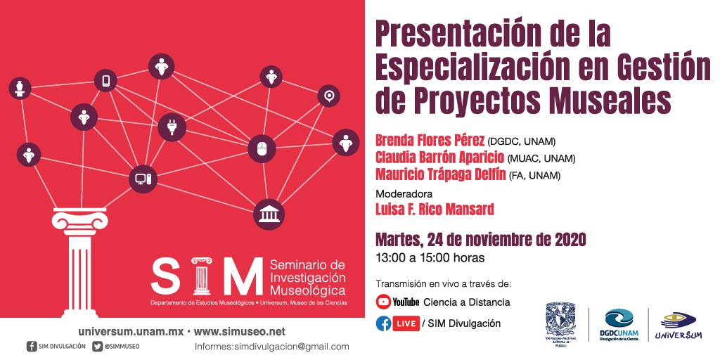 ICOMMx's tweet photo. Presentación de la Especialización en Gestión de Proyectos Museales
Seminario de Investigación Museológica
@simmuseo
24 de noviembre
Reloj despertador 13:00 hrs.
Transmisión en vivo:
https://t.co/t4pvQM0avg
https://t.co/vNWshu5gmC https://t.co/2Uhk8V66YH