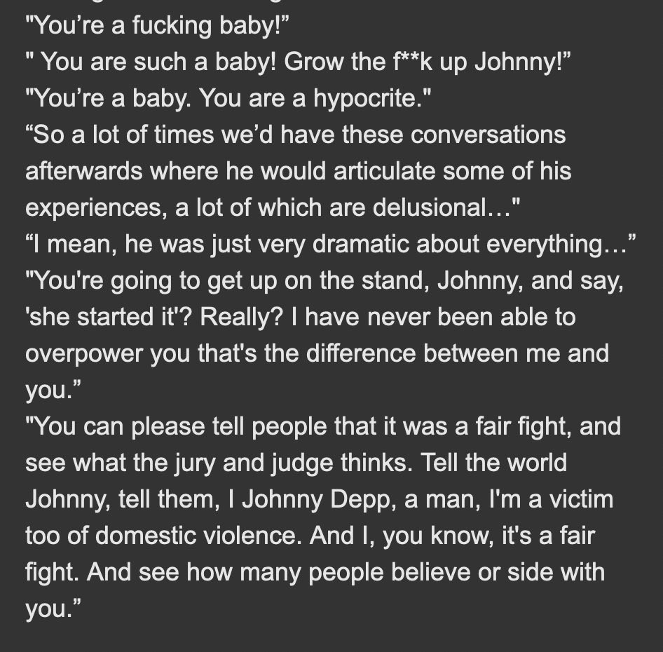 CupChipped's tweet photo. @Variety These are Amber Heard's words on the same tape where Johnny Depp says: "there can be no physical violence" and "if things get physical, we have to separate" to which she replied: "no, we don't". Judge it yourself. https://t.co/DGtJZN63ZH