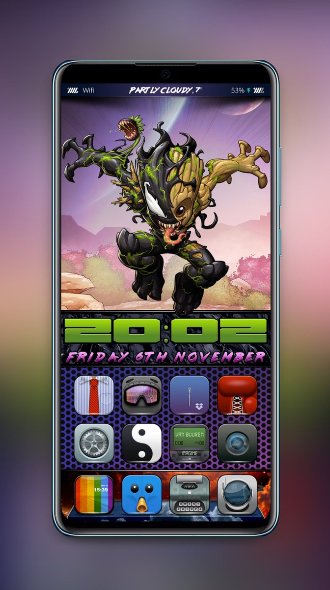 spencerdawson3's tweet photo. Friday night screenie.
Klwp.
#L3TO icons by @MtK__Design and @Attairdu57slm 
Dock by @Waverley73 
Shared by @daddykool666 
Credits where due for the rest. https://t.co/dXapAgfCDZ